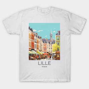 A Vintage Travel Illustration of Lille - France T-Shirt